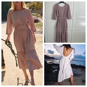 Free People Mauve Pink Midi Dress